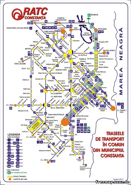 Схема автобусных маршрутов г. Constsnta (для просмотра изображения в полном размере, нажмите на картинку)